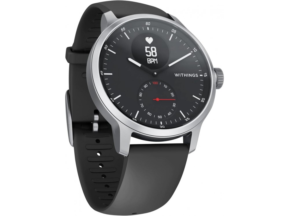 Withings ScanWatch Hybrid Smartwatch 42mm, Activity Heart Rate Monitor, GPS, ECG, Αδιάβροχο 50μ. Μαύρο - ΑΝΟΙΓΜΕΝΗ ΣΥΣΚΕΥΑΣΙΑ
