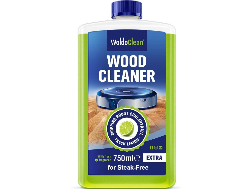 WoldoClean Wood Cleaner 750ml, Concentrated Floor Cleaner for Wooden Floors, for use with Robotic Vacuum Cleaners, Lemongrass