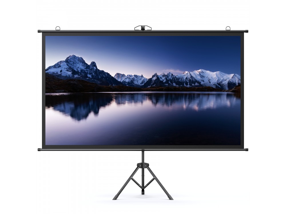 Yaber YS-100D Projector Screen with Tripod 100'', 221x124cm, 16:9 Οθόνη Προβολής Projector Δαπέδου με Τρίποδο