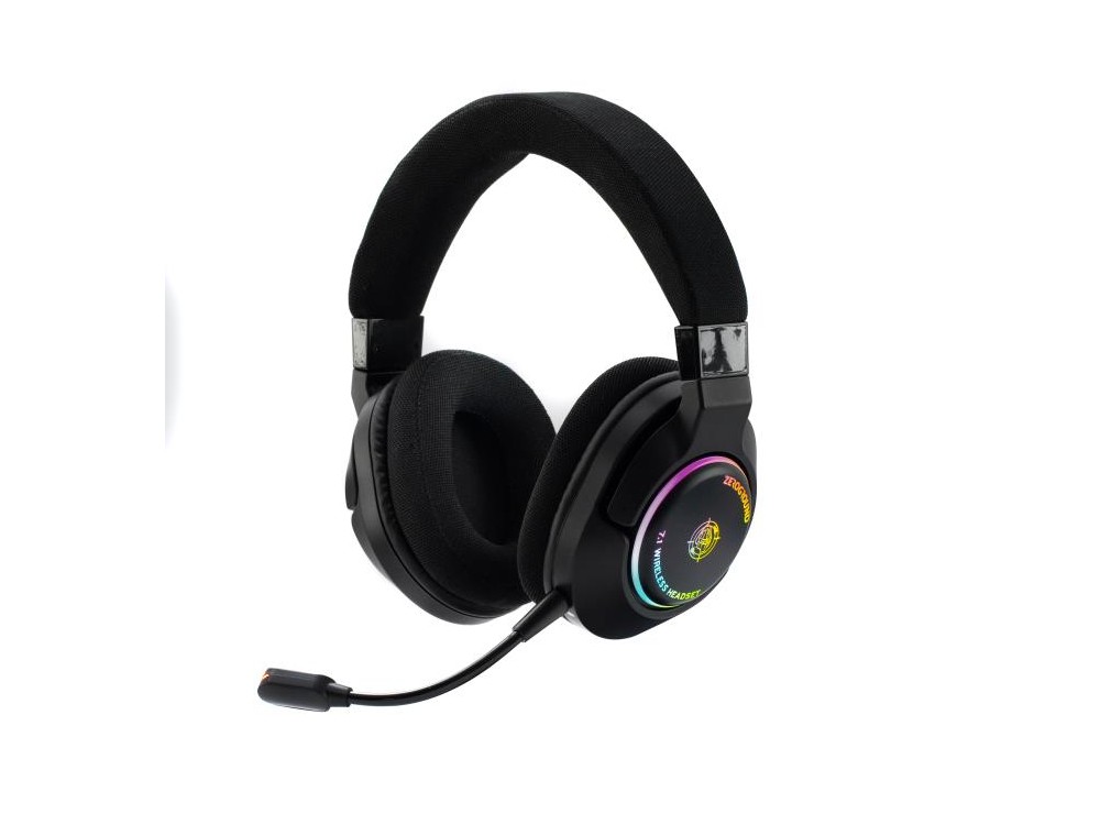 Zeroground HD-3600WG AKASHI Ασύρματο RGB Gaming Headset 7.1 Αφαιρούμενο Microphone (PC / PS4 / Xbox / Switch κ.α.), Black