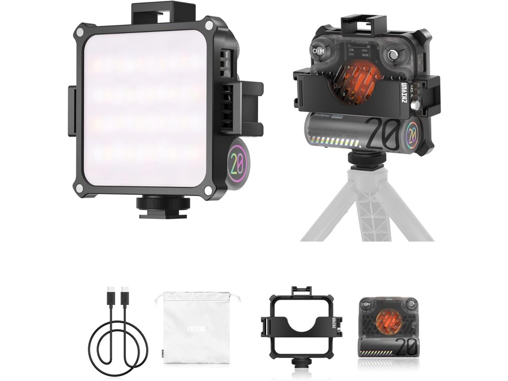 Zhiyun Fiveray M20 Φoρητό LED Φωτιστικό Κάμερας, Bi-Color 2700k~6500k, 20W με 10 Light Effects