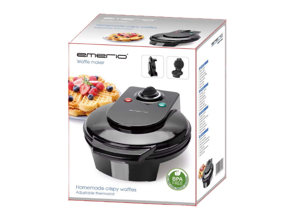 Emerio Waffle Maker, 1200 W Waffle Maker with Adjustable Temperature, For 5 Heart-Shaped Waffles, BPA-Free