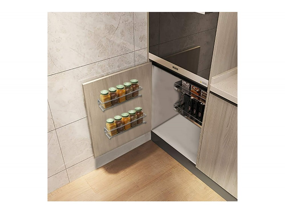 AJ 4-Tier Spice Rack, Ράφι Μπαχαρικών & Βοτάνων, Σετ των 4, Silver - ΑΝΟΙΓΜΕΝΗ ΣΥΣΚΕΥΑΣΙΑ