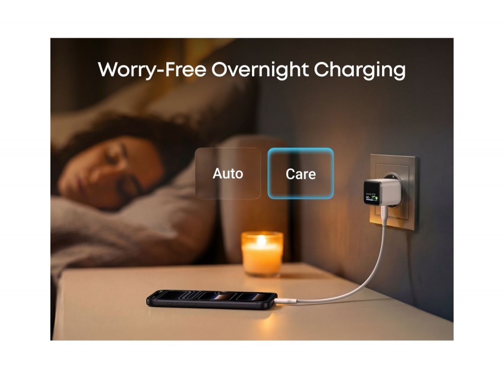 Anker Nano Φορτιστής 45W με Οθόνη, USB-C, White