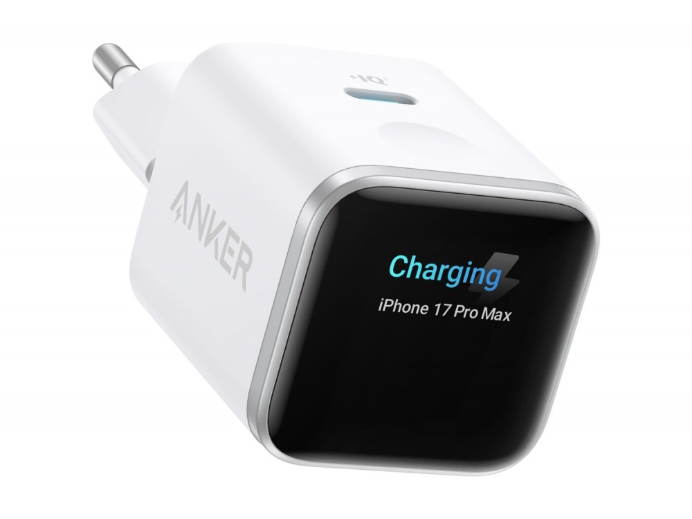 Anker Nano Φορτιστής 45W με Οθόνη, USB-C, White