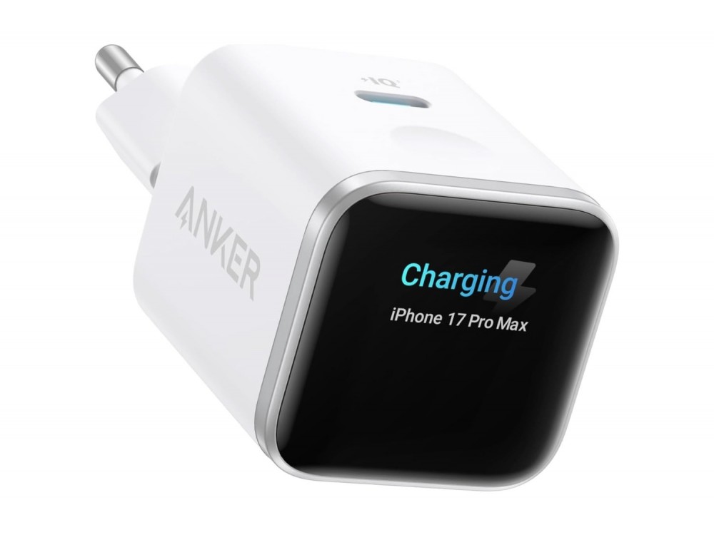 Anker Nano Φορτιστής 45W με Οθόνη, USB-C, White