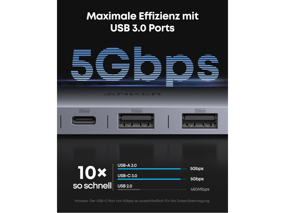Anker Nano USB-C Hub 7-in-1 με HDMI 4K@60Hz, 2x USB-A, USB-C PD 85W & SD/microSD Card Reader