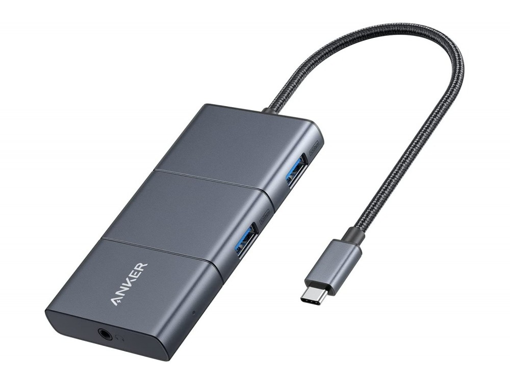 Anker PowerExpand 6-in-1 Type-C Hub 4K@60Hz HDMI + 2* 10Gbps USB-A 3.1 Gen2 + Micro SD/SD + Audio + 100W - ΑΝΟΙΓΜΕΝΗ ΣΥΣΚΕΥΑΣΙΑ