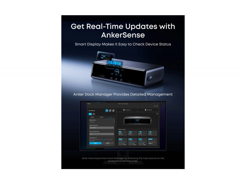 Anker Prime Docking Station 14-in-1, Triple Display DisplayLink, 140W Max, 8K Ανάλυση