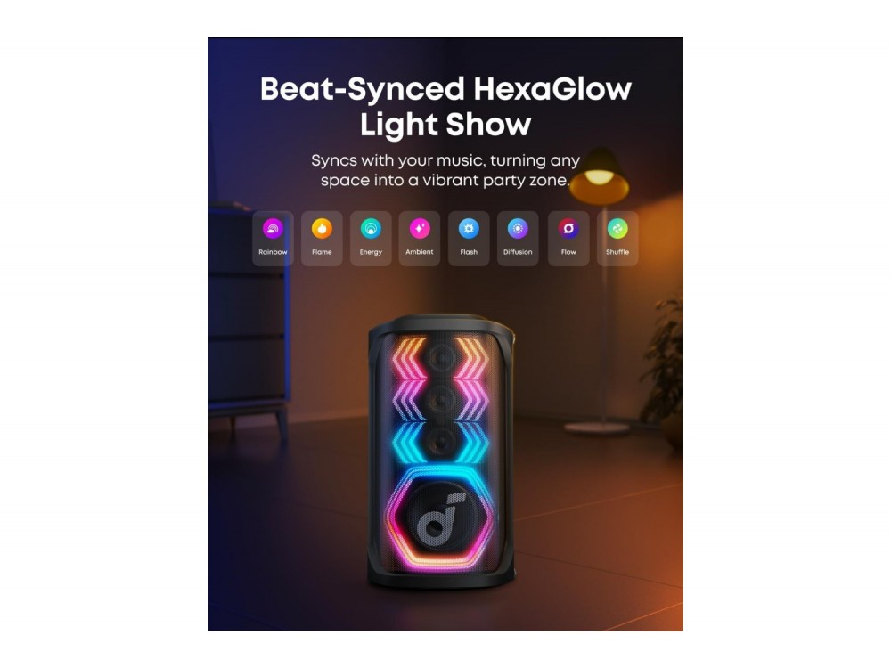 Anker Soundcore Rave 3s AI Party Speaker Ηχείο Bluetooth 200W με 2 Ασύρματα Μικρόφωνα & Μπαταρία έως 12H - ΑΝΟΙΓΜΕΝΗ ΣΥΣΚΕΥΑΣΙΑ
