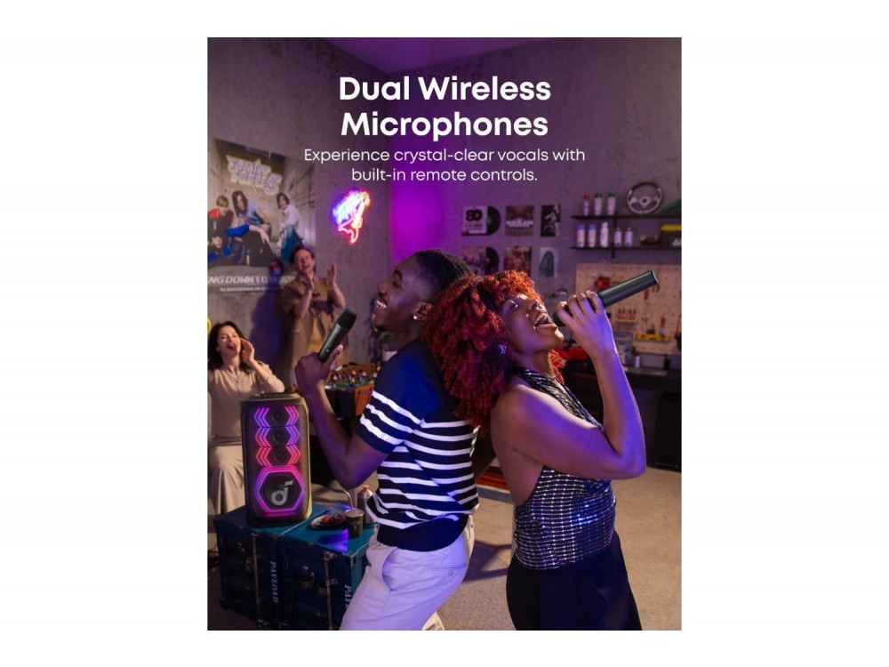 Anker Soundcore Rave 3s AI Party Speaker Ηχείο Bluetooth 200W με 2 Ασύρματα Μικρόφωνα & Μπαταρία έως 12H - ΑΝΟΙΓΜΕΝΗ ΣΥΣΚΕΥΑΣΙΑ