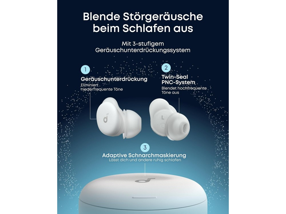 Anker Soundcore Sleep A30 ANC In-Ear Bluetooth Ακουστικά Ύπνου με Θήκη Φόρτισης, White