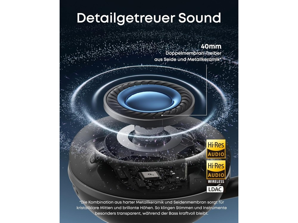 Anker Soundcore Space 2 Bluetooth Ακουστικά με Adaptive Noise Cancelling, Black