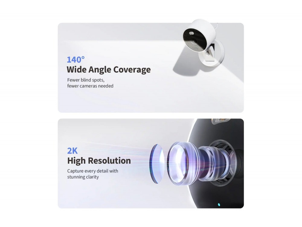 Aqara Camera G100 Select IP Κάμερα Wi-Fi 6 2K Εσωτερικού/Εξωτερικού Χώρου IP65, Συμβατή με HomeKit, White