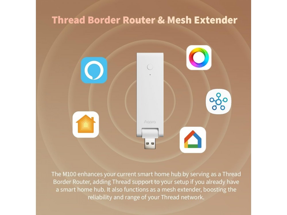 Aqara Hub M100 Smart Bridge Zigbee / Thread, Συμβατό με Matter, Apple HomeKit, Google Home, Alexa
