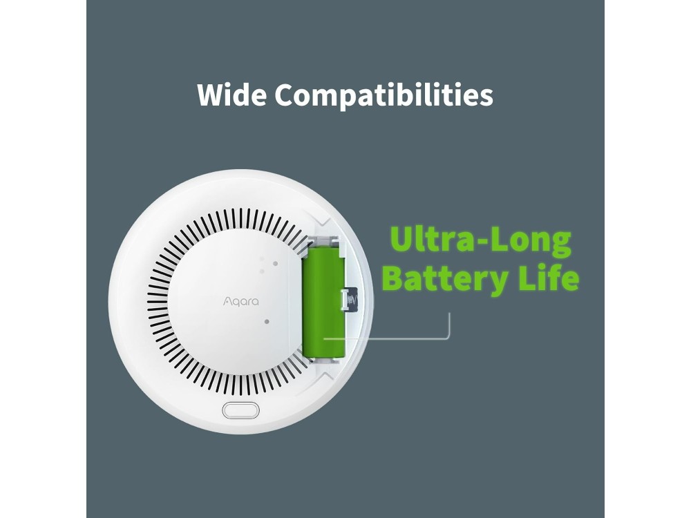 Aqara Smart Smoke Detector Zigbee 3.0 Ανιχνευτής Καπνού 85dB με Μπαταρία 10 Ετών, Συμβατός με HomeKit & Matter