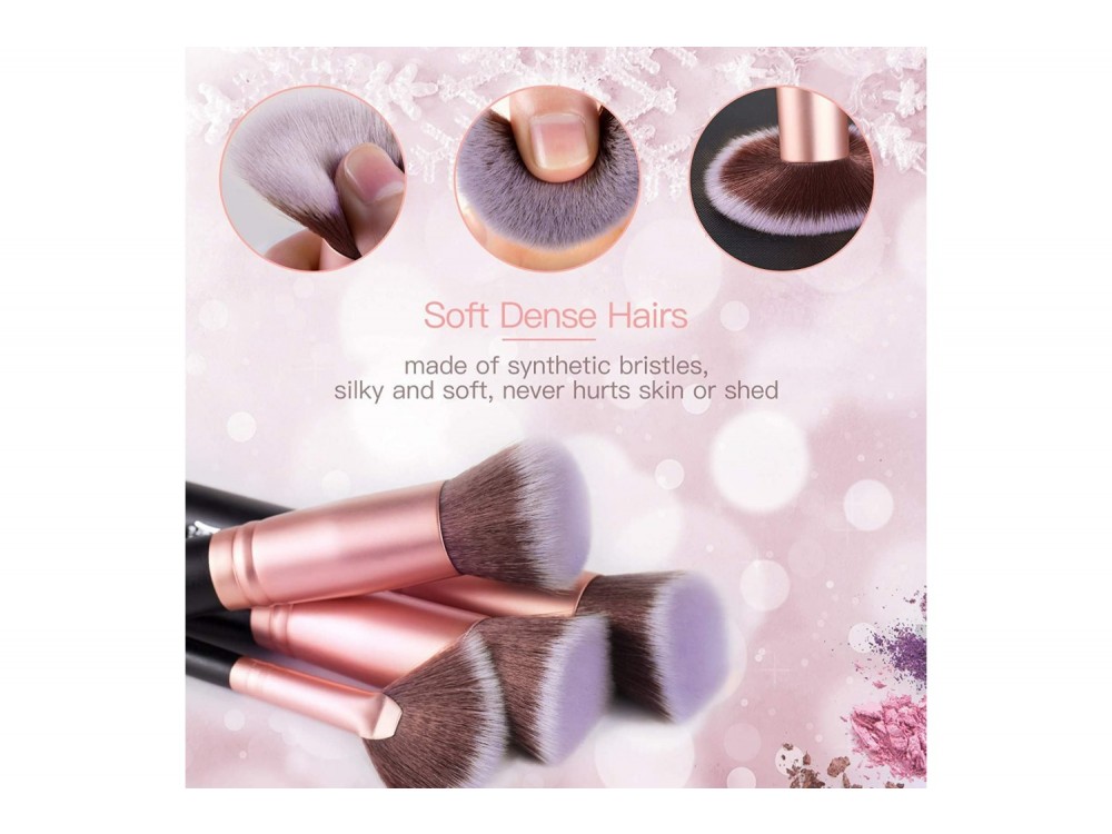 BESTOPE Makeup Brushes, Σετ 16 πινέλων μακιγιάζ, Cruelty-free, Vegan + 4 Beauty Sponges + 1 Silicone - ΑΝΟΙΓΜΕΝΗ ΣΥΣΚΕΥΑΣΙΑ