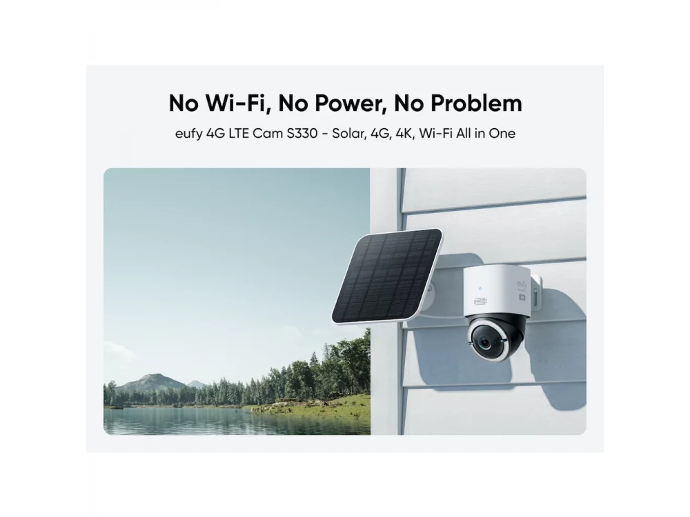 Anker Eufy 4G LTE Security Cam 4K UHD Pan & Tilt, WiFi, AI με Solar Panel Bidirectional Audio