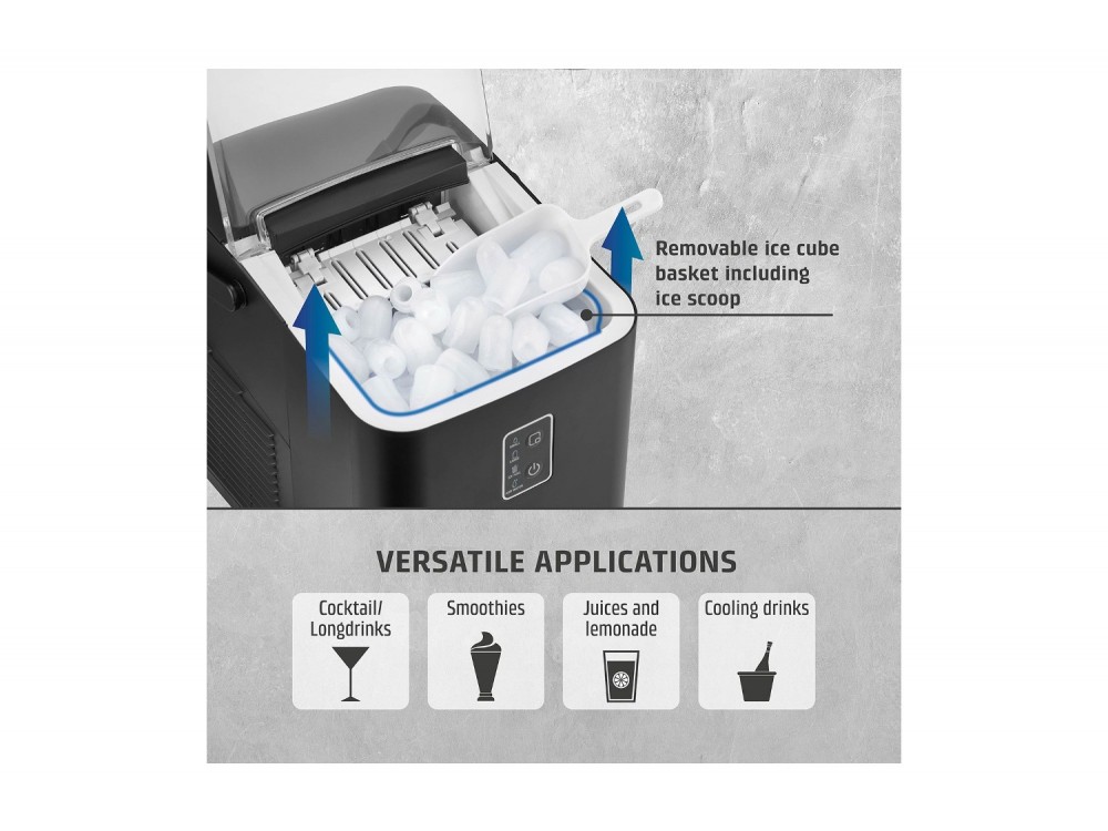 CASO IceChef Compact Παγομηχανή 12kg/24h με Δεξαμενή Νερού 1L, 120W