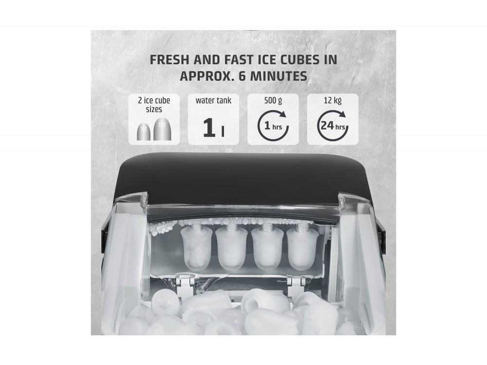 CASO IceChef Compact Παγομηχανή 12kg/24h με Δεξαμενή Νερού 1L, 120W