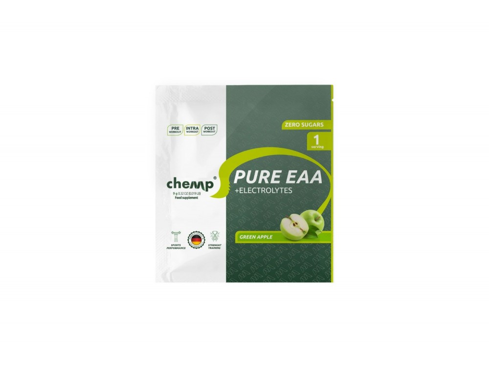 Chemp EAA+ Electrolytes Αμινοξέα με Ηλεκτρολύτες Green Apple - Συσκευασία 9gr