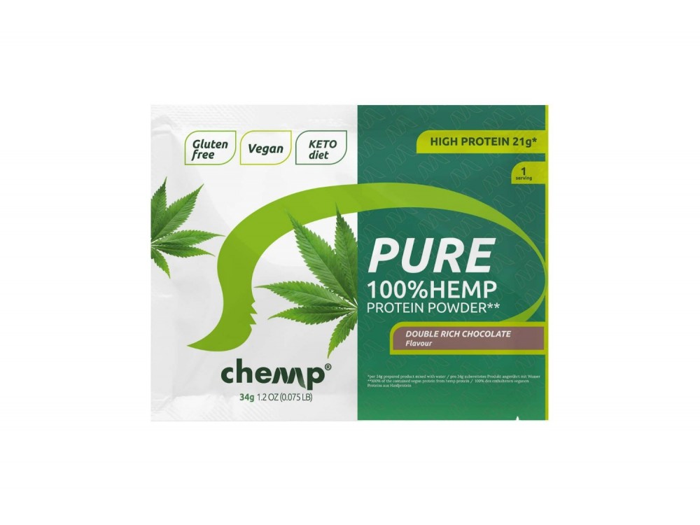 Chemp 100% Hemp Protein Πρωτεΐνη Κάνναβης Double Rich Chocolate - Συσκευασία 34gr