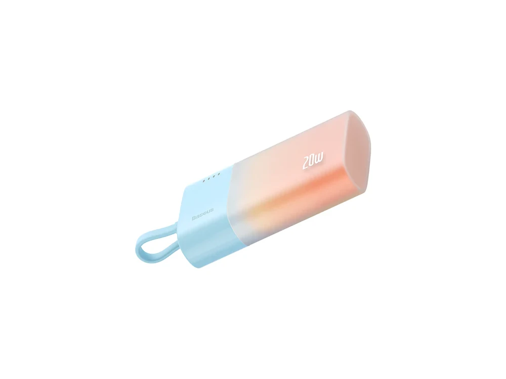 Baseus Popsicle Mini Fast 5.2k Power Bank 5.200mAh με Ενσωματωμένο Καλώδιο USB-C, Orange