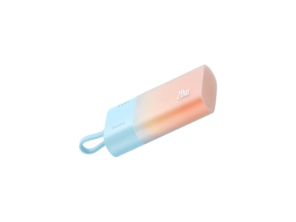 Baseus Popsicle Mini Fast 5.2k Power Bank 5,200mAh with Built-in USB-C Cable, Orange