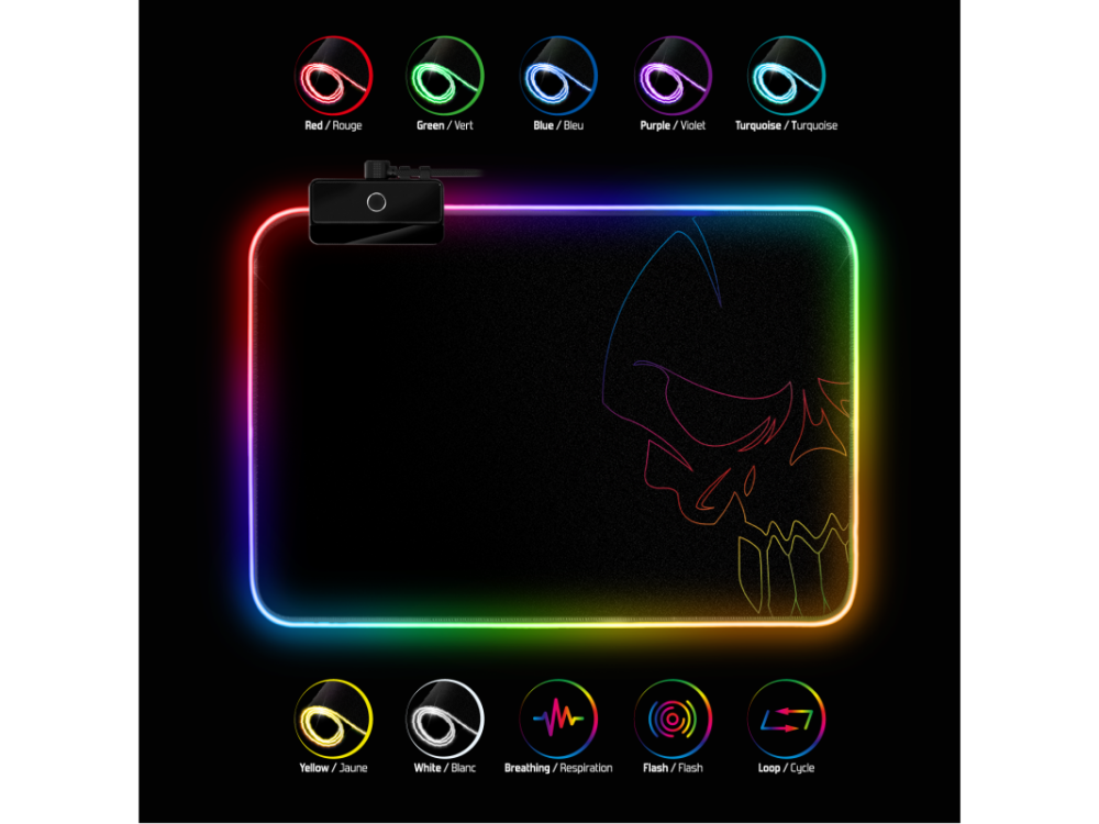 Spirit of Gamer Darkskull Gaming Mouse Pad με RGB Φωτισμό (30x23cm) - Μαύρο