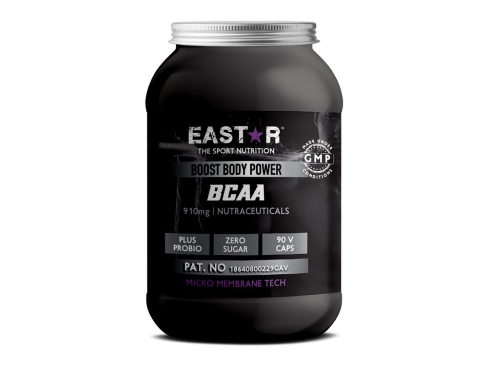 Eastar BCAA X-Large Quality Αμινοξέα, Χωρίς Ζάχαρη & Προβιοτικά 90 Vegan Caps 910mg