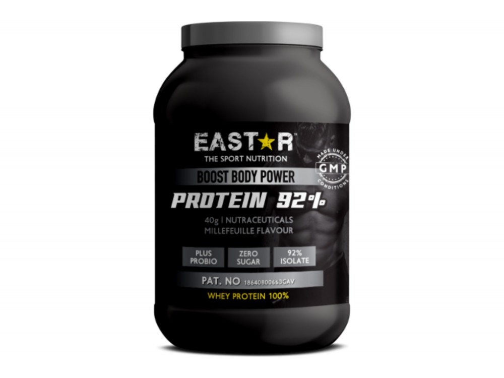 Eastar Protein 92%, Whey Protein Isolate 1kg Πρωτεΐνη Ορού Γάλακτος Pre and After Workout με Γεύση Millefeuille