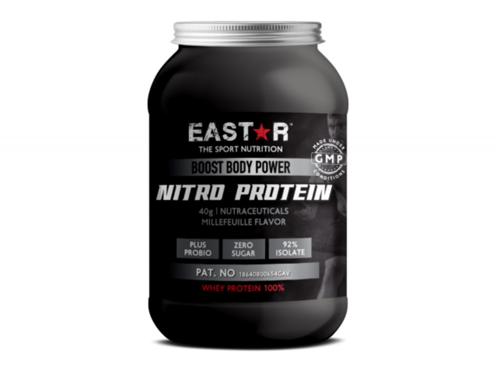 Eastar Nitro Protein 92%, Whey Protein 1kg Πρωτεΐνη Ορού Γάλακτος Ultra Comb με Γεύση Millefeuille