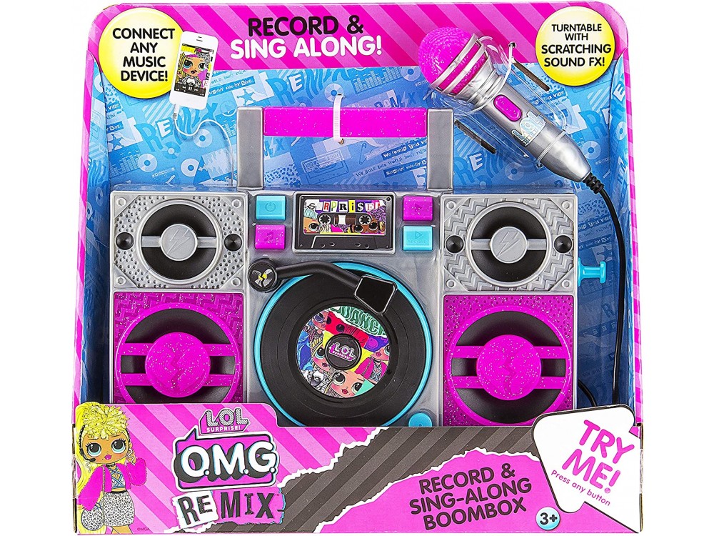 eKids LOL! Surprise Remix Boombox Karaoke, Σύστημα Καραόκε με Ενσύρματο Μικρόφωνο, Eνσωματωμένη Mουσική, Φωτισμό & Sound Effects