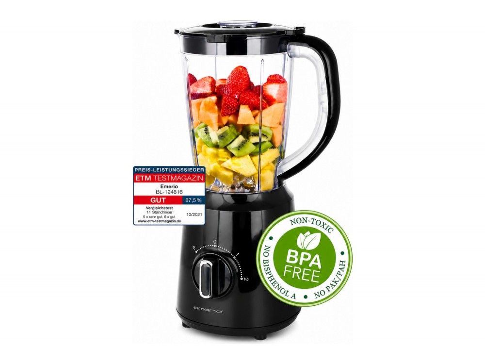 Emerio Blender, Μπλέντερ για Smoothies 500W, Κανάτα 1,5L, Λεπίδες από Ανοξείδωτο Ατσάλι & Λειτουργία - ΑΝΟΙΓΜΕΝΗ ΣΥΣΚΕΥΑΣΙΑ