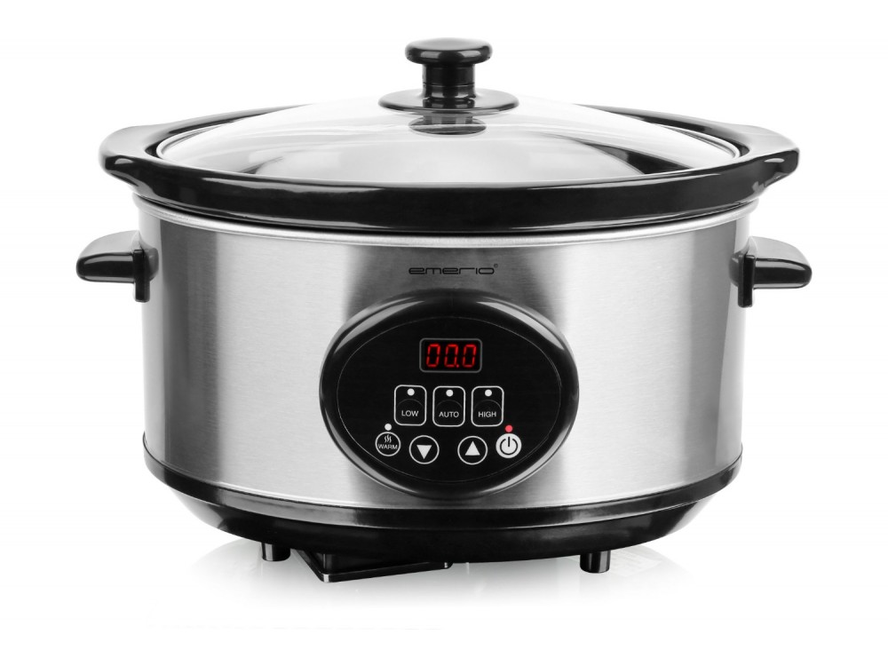 Emerio Slow Cooker Χύτρα Αργού Μαγειρέματος 3.5L 240W με Χρονοδιακόπτη & Λειτουργία Διατήρησης Θερμότητας