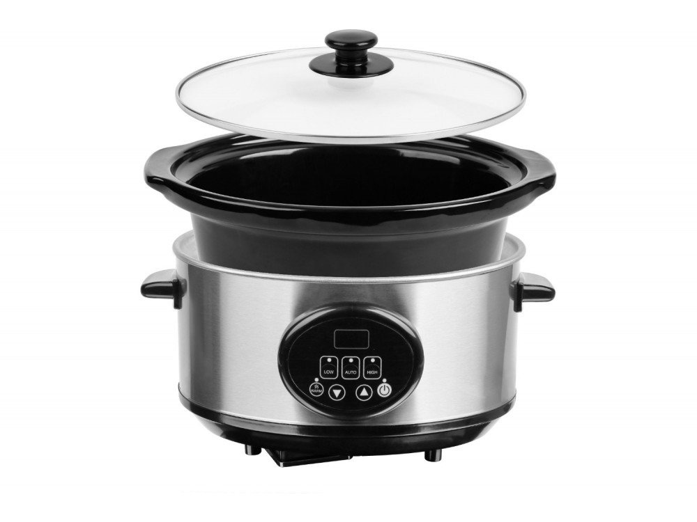Emerio Slow Cooker Χύτρα Αργού Μαγειρέματος 3.5L 240W με Χρονοδιακόπτη & Λειτουργία Διατήρησης Θερμότητας