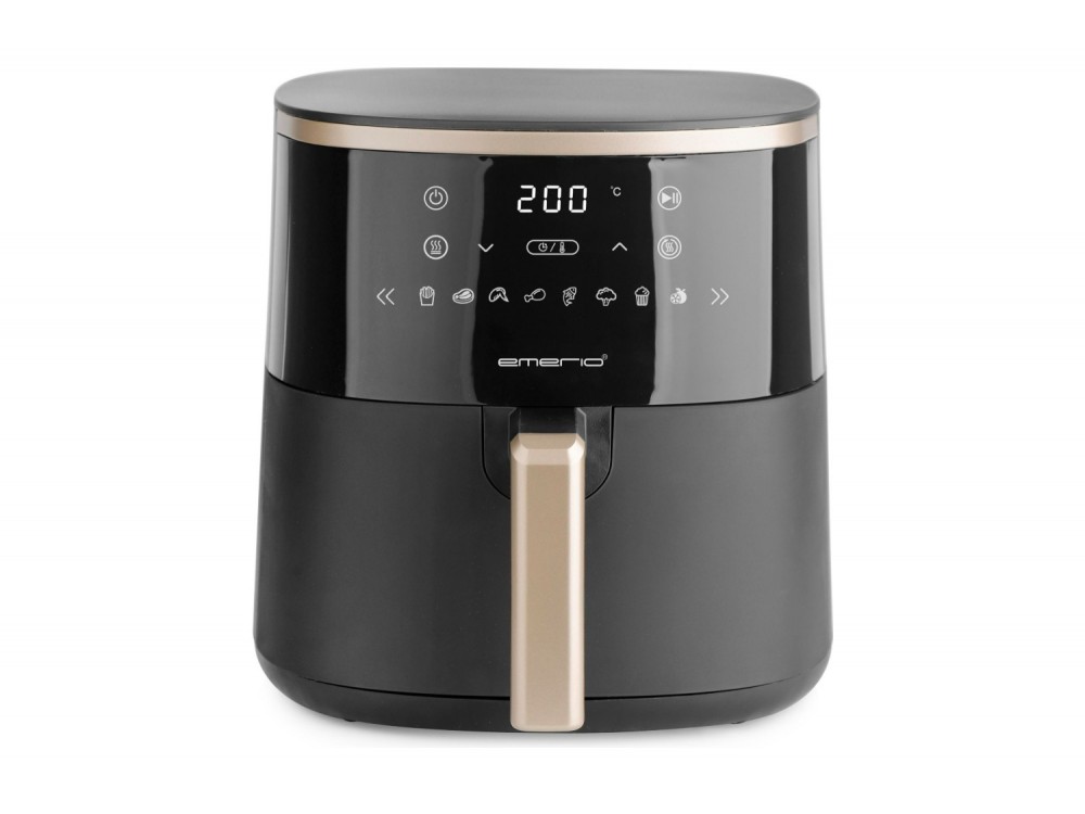 Emerio Smart Fryer, Φριτέζα Αέρος 4.2lt για Υγιεινό Μαγείρεμα, 1400W, Ψηφιακή Οθόνη Αφής & Λειτουργία Αφυδάτωσης, Black