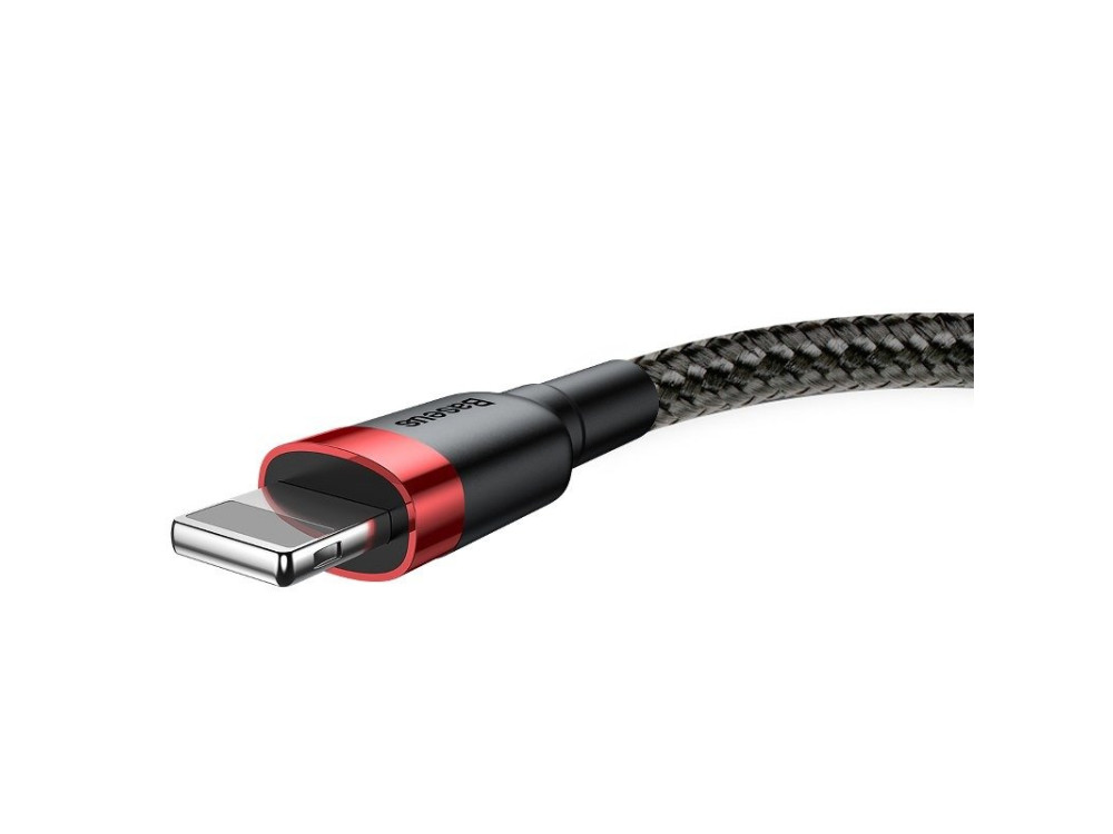 Baseus Cafule Lightning καλώδιο 0.5μ. για Apple iPhone / iPad / iPod MFi, με Νάυλον ύφανση, Μαύρο