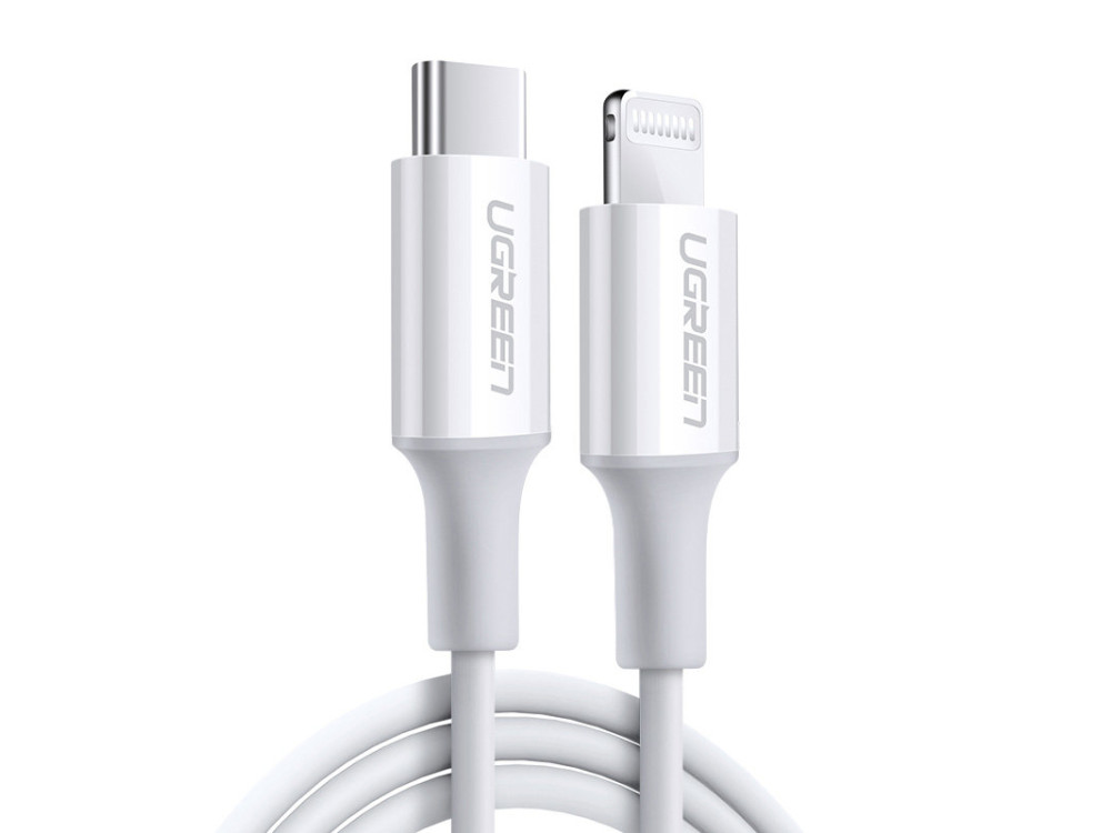 Ugreen USB-C σε Lightning καλώδιο 0.5μ. για Apple iPhone / iPad / iPod MFi Power Delivery - 60747, Λευκό