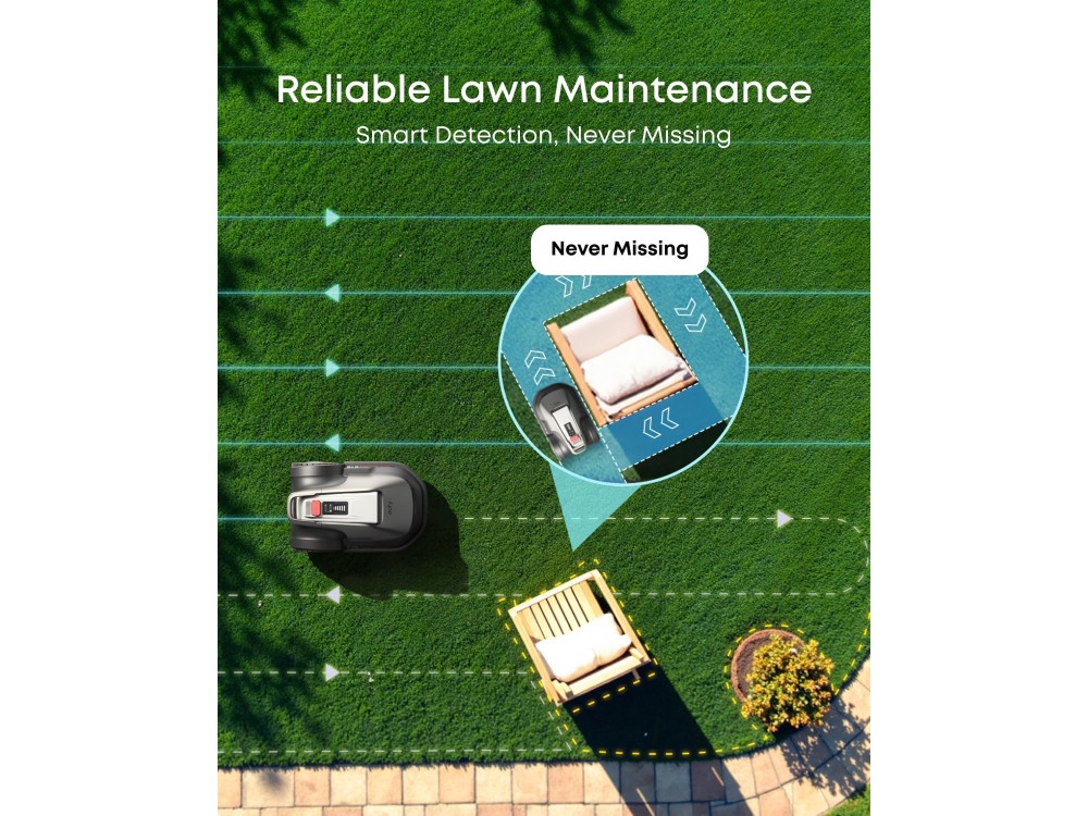 Anker Eufy E15  Robot Lawn Mower, for up to 0.2 Acres, with Wireless Function, Mapping and APP, Cut Height 2.5-7.5cm