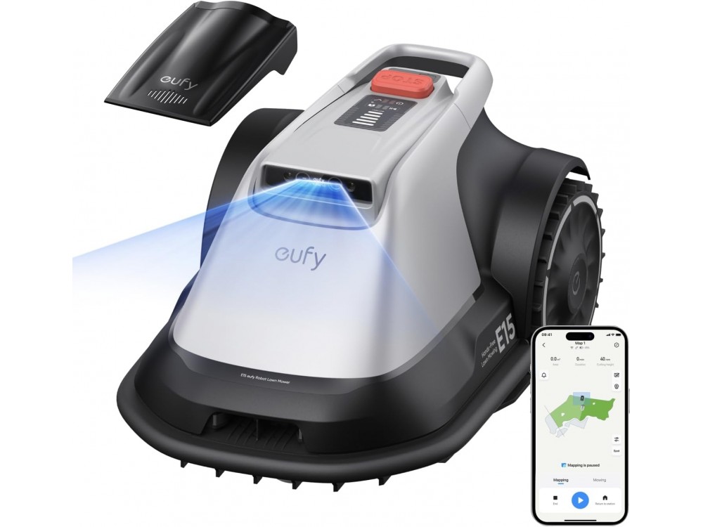 Anker Eufy E15  Robot Lawn Mower, for up to 0.2 Acres, with Wireless Function, Mapping and APP, Cut Height 2.5-7.5cm