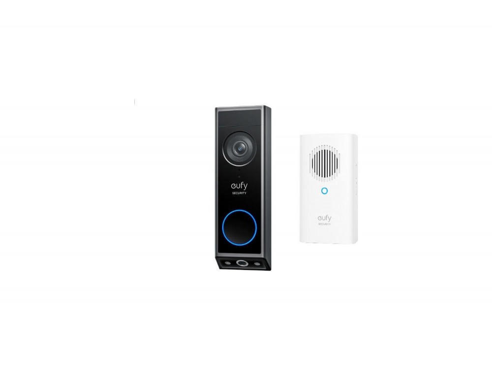 Anker eufy Security Video Doorbell E340 2K Dual Camera Θυροτηλεόραση με Chime Εσωτερικού Χώρου, Black / White Chime