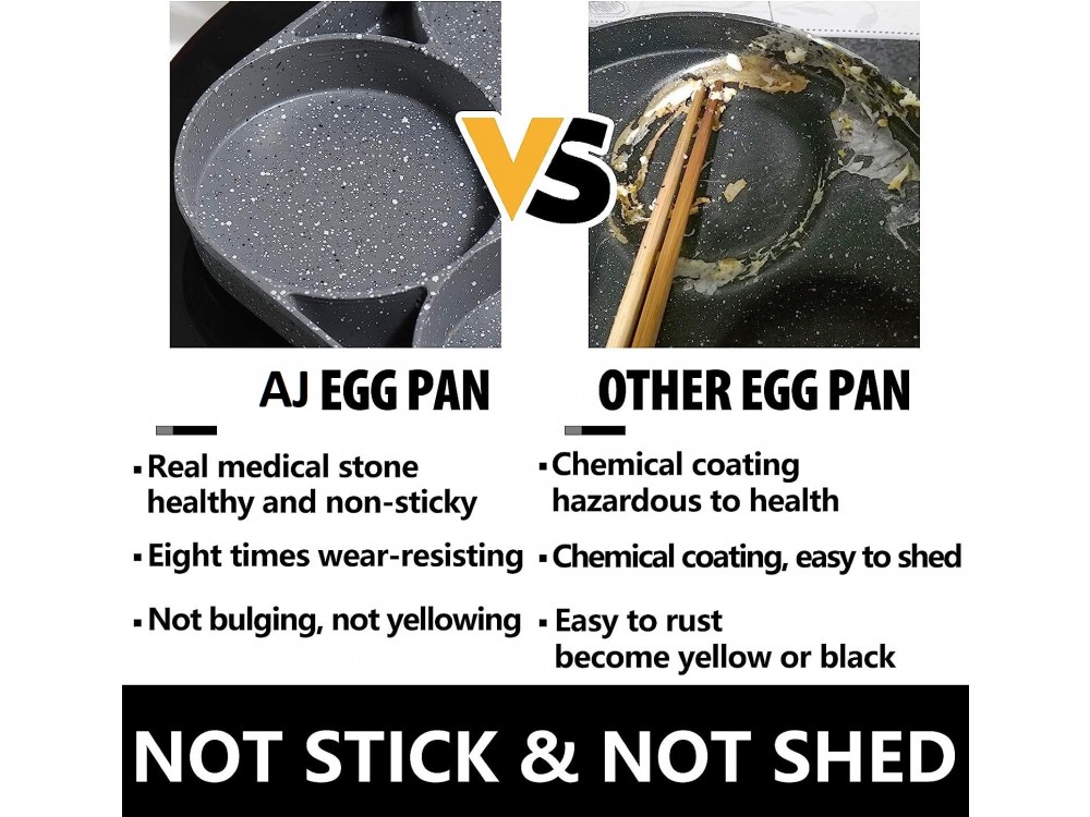 AJ Four-Cup Egg Pan, medical stone non-stick frying pan, 19cm