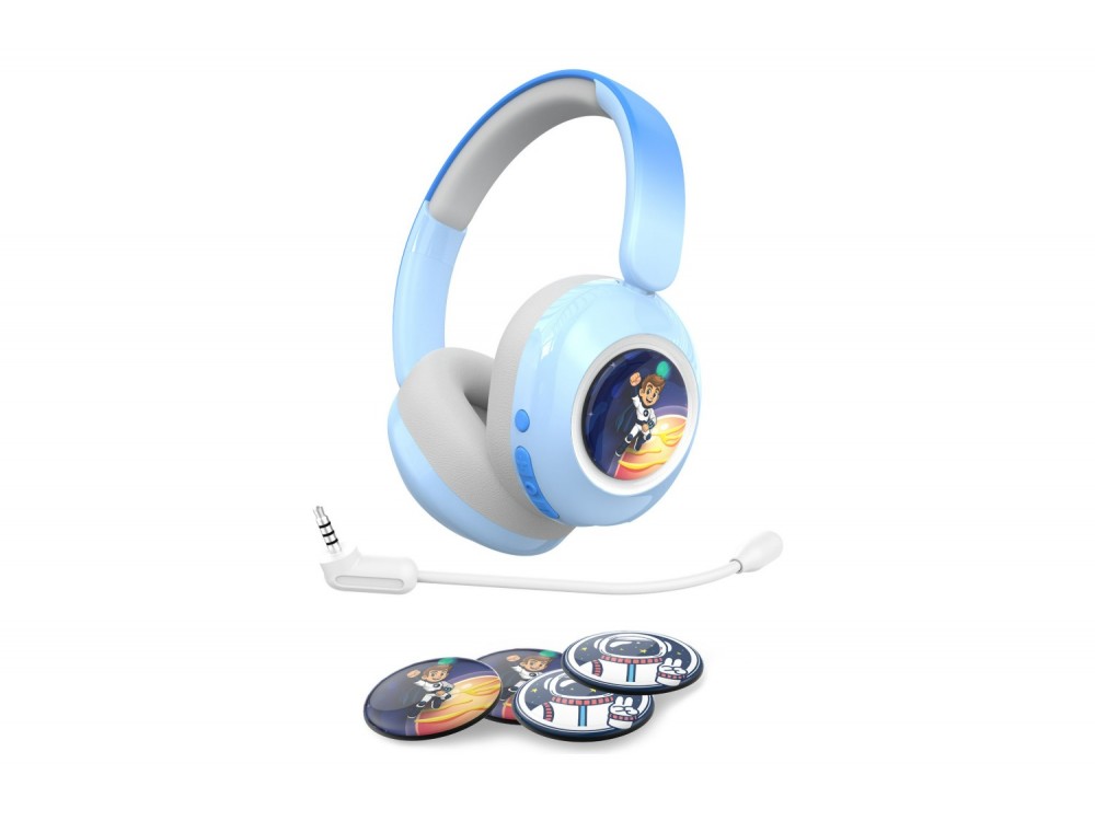 Garett Astro Wave ANC Παιδικά Ασύρματα Ακουστικά Over-Ear με Noise Cancelling, Ασφαλή Ένταση & Μπαταρία έως 28 Ώρες, Blue