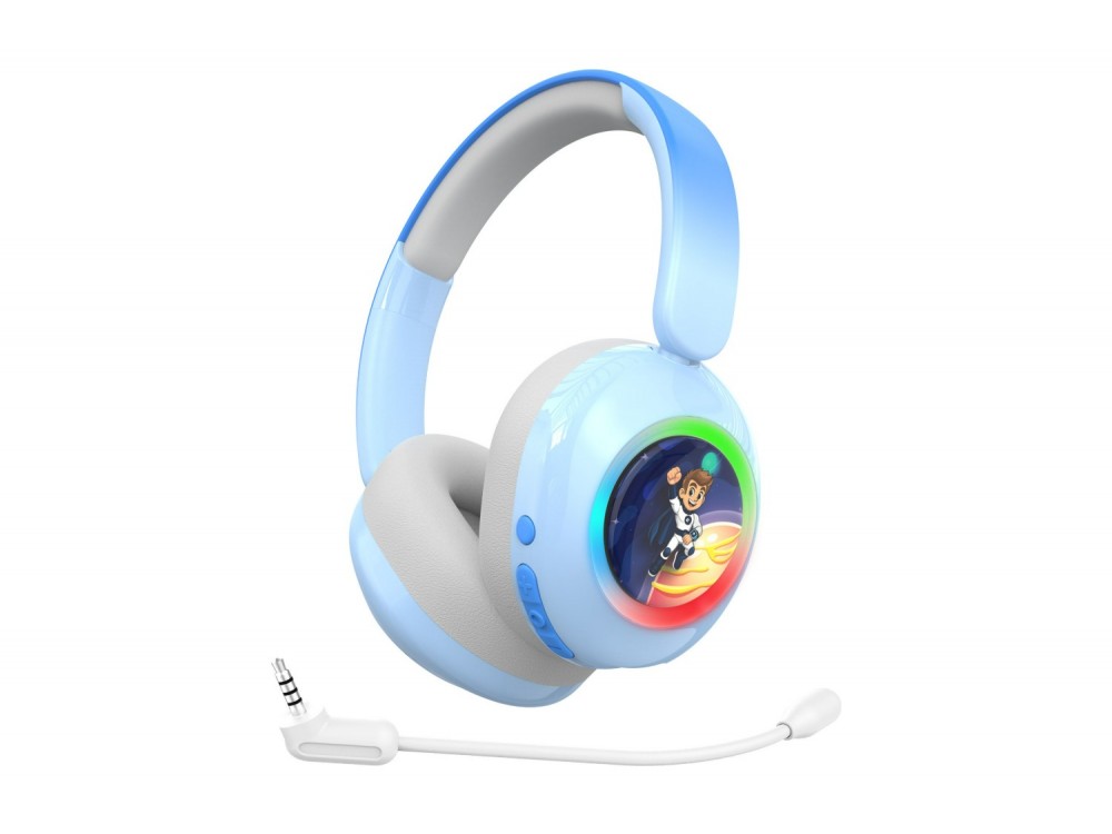Garett Astro Wave ANC Παιδικά Ασύρματα Ακουστικά Over-Ear με Noise Cancelling, Ασφαλή Ένταση & Μπαταρία έως 28 Ώρες, Blue