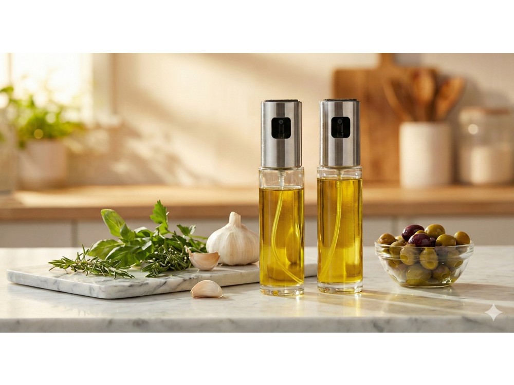 AJ 2-Pack Oil Glass Sprayer for Cooking, 100ml, Δοχείο Λαδιού Σπρέι Γυάλινο, Σετ των 2 Τμχ