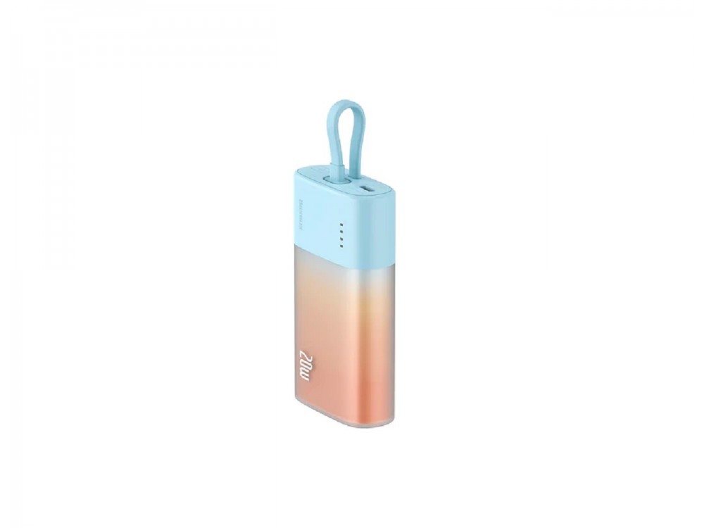 Baseus Popsicle Mini Fast 5.2k Power Bank 5.200mAh με Ενσωματωμένο Καλώδιο USB-C, Orange