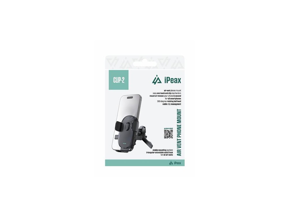iPEAX CLIP-2 Car Phone Mount, Βάση Αυτοκινήτου αεραγωγού με Ρυθμιζόμενα Άγκιστρα, Black