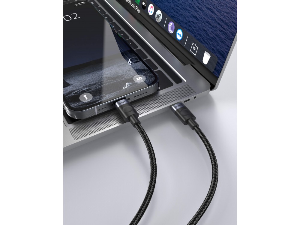 iPEAX Durable Textile USB-C σε USB-C Καλώδιο 1μ. με Νάυλον ύφανση, Black