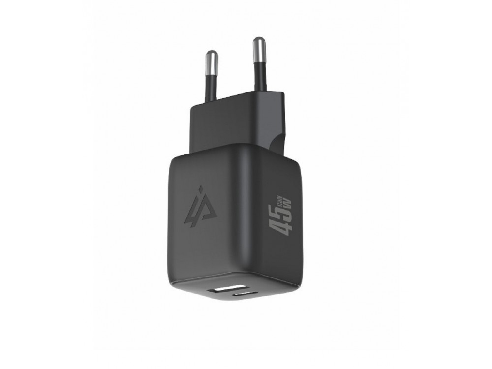 iPEAX GaN Φορτιστής πρίζας 2-θυρών 45W με Type-C με PD & QC3.0 & PPS, Black
